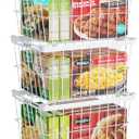iSPECLE Freezer Organizer Bins - 3 Pack Adjustable Chest Freezer Organizer Bins for 5 to 9 Cu.Ft Deep Freezer, Extra Large & Easy Organize Basket Store More, Stackable No Wasted Space, White