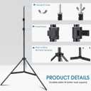 Photo Video Studio 10x7Ft (WxH) Adjustable Background Stand Backdrop Support System Kit with Carry Bag