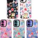 ChiCsFleur for iPhone 14 Plus/iPhone 15 Plus Case, TPU Phone case with Camera Protection for Women Girls Teens - Coastal Holiday Collage Tropical Y2K Bow Gift Disco Hibiscus Shell Lemon Aesthetic (MarineLace)