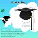 Unisex Adult Matte Graduation Cap and Gown Set with Honor Cord Gold Stoles for College School Bachelor Graduates (48, Black)