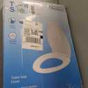 Huttdmel Elongated Toilet Seat 18.5", Soft Close Quiet Lid, Top & Bottom Mount, Never Loosen Hinges, Easy Install, Heavy Duty PP No Yellowing, Fits Standard Elongated Toilets, White