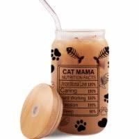  16oz  Glass Cups with Lids Straws