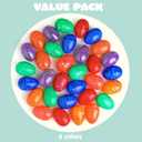 JOYIN 72 Pcs Plastic Iridescent Printed Bright Easter Eggs 3.15" Tall for Easter Hunt, Basket Stuffers Fillers, Classroom Prize Supplies, Filling Treats and Party Favor
