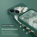 for iPhone 15 Case Anti Scratch Soft Microfiber Lining, Soft Shockproof Slim Fit Floral for iPhone 15 Phone Cover 6.1 inch-Cotton Green