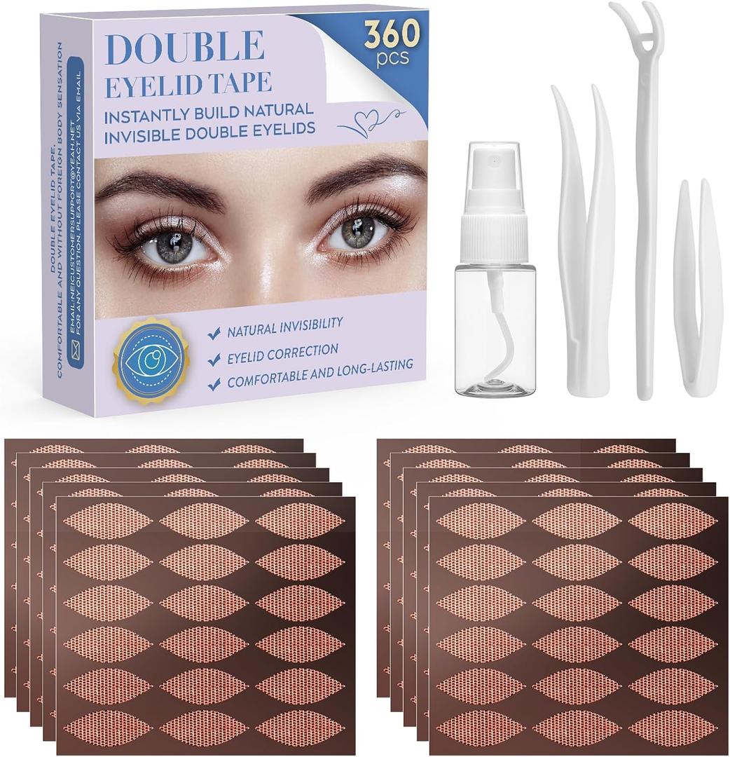 Natural Invisible Eyelid Tape 360pcs to Enhance Beauty-Waterproof Lace Eyelid Lifter Strips for Instantly Lift Sagging Eyelids, Eyelid Tape for Hooded Eyes Invisible Suitable for Various eyelids