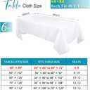 Kesfey 6 Packs White Table Cloths Rectangle 60 x 84 inch Washable Polyester Fabric White Tablecloths for 4 Feet Tables Stain and Wrinkle Resistant Reusable Table Covers for Parties Wedding Banquet