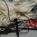 4FT Lighted Inflatable Snowman Christmas Decor  Compact Outdoor Yard Ornament with Built-in LED, Plaid Scarf & Candy Cane, Self-Inflating Holiday Lawn Decor for Porches/Patio Winter Festivities