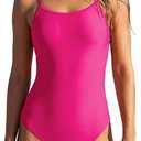 Zando Pink One Piece Bathing Suits for Women Crisscross Back - Modest Swimwear Full Coverage Athletic Swimsuits for Women Pink Swimsuits for Womens Adjustable Straps for Beach Lap Swimming XL