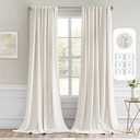 MIULEE Ivory Back Tab Blackout Curtains 102 Inch Long 2 Panels Set for Bedroom, Rod Pocket/Pinch Pleated Thermal Insulated Living Room Darkening Light Blocking Floor to Ceiling Drapes