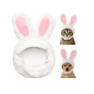 Cat Bunny Rabbit Ears Hat Costumes, Rabbit Ears for Dogs Party Costume Easter, Pet Accessory Cute Headwear, Easter Pet Costume for Cats Small Dogs Puppy (White)