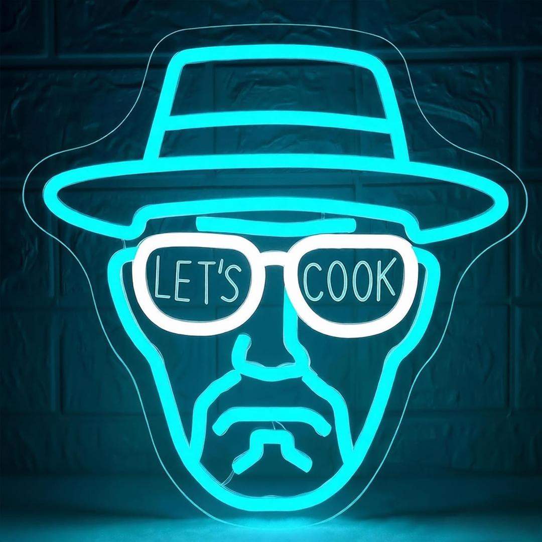 Breaking Neon Sign for Wall Decor Breaking Led Neon Light for Man Cave Birthday Gifts for Bedroom Dimmable Led Sign for Home Theater Club Bar Dorm Decor Size11.8 * 11.6In (P326)