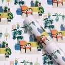 2 x WRAPAHOLIC Kraft New Home Wrapping Paper Roll - Mini Roll - 17 Inch x 33 Feet - Happy New Home Design, Perfect for Birthday, Party, Holiday