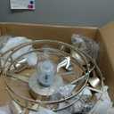 20" Gold Crystal Fandelier Ceiling Fan with Light, Mid-Century Chandelier Ceiling Fan with Light Remote Control, 6 Speeds for Bedroom, Nursery, Living Room