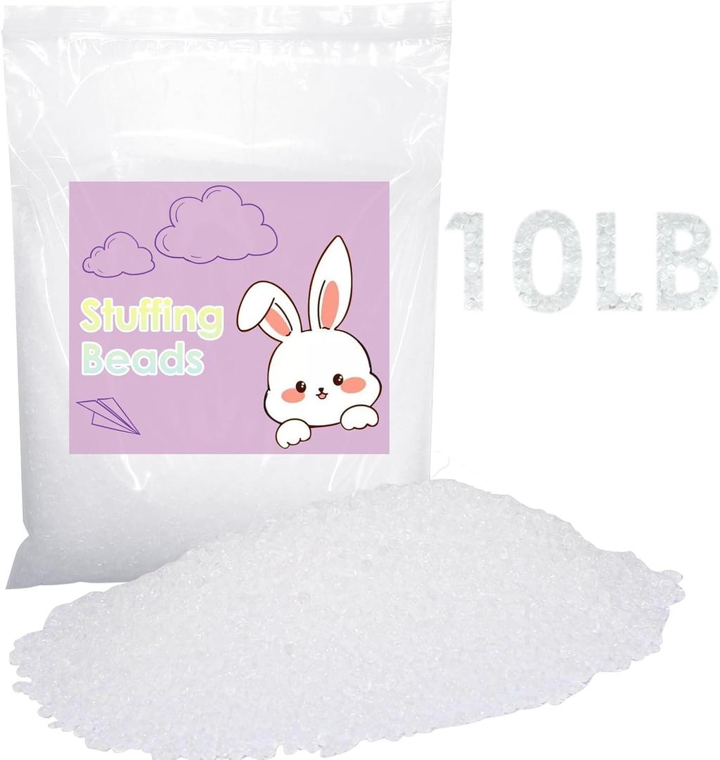 10 lb Polypropylene Pellets, Polypropylene Pellets Weighted Stuffing Beads, Bean Bag Filler Beads, Weighted Beads for Stuffed Animals, Weighted Beads for Bean Bags, Doll, Blankets and Crafts