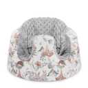 Minky Seat Cover for Bumbo, Ultra Soft Comfortable, Removable Baby Floor Seat for Boys & Girls, Gray Animal