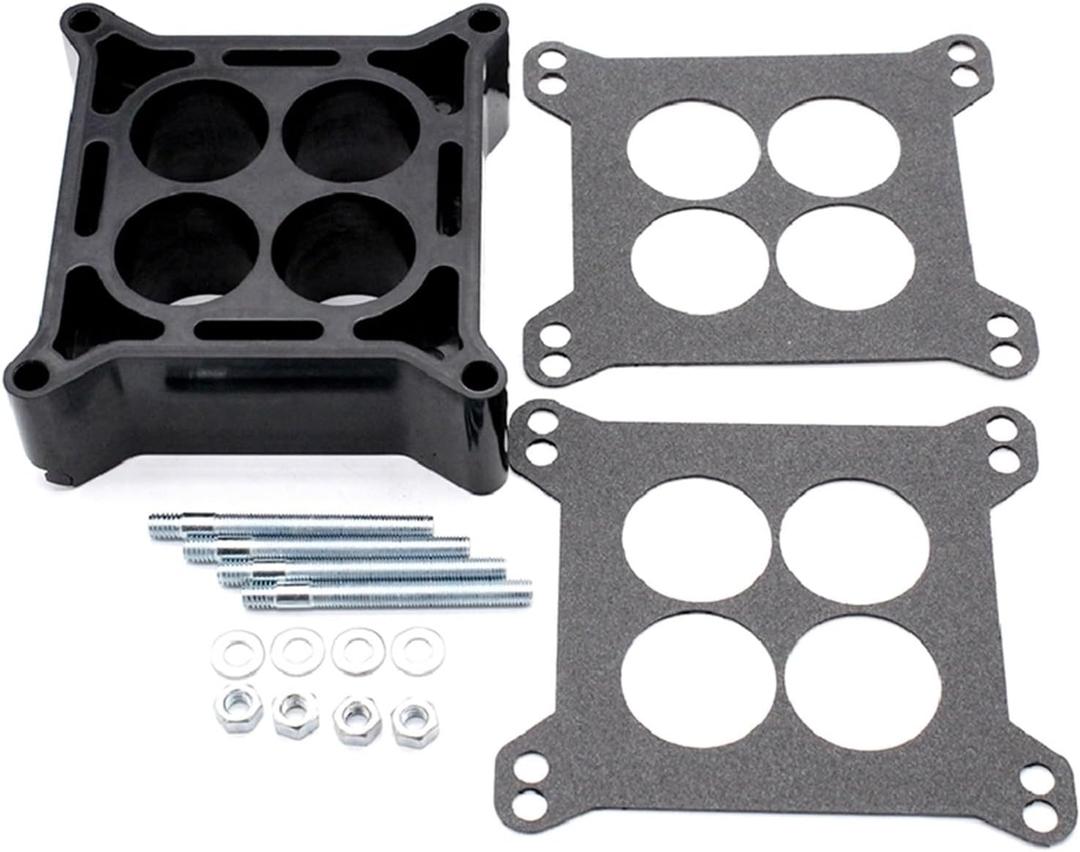 2 INCH Open Phenolic Carburetor Spacer 4Bbl Sbc BBC Bb (Black-1)
