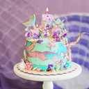 Mermaid Number Candles, 6pcs Mermaid Cake Topper Shell Sequins Numeral Candle Pink Purple Table Centerpieces for Birthday Cake Themed Party Anniversary Wedding Decoration(Number 7)