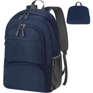 HOLYLUCK 20L lightweight packable Hiking Daypack Foldable Backpack for Men Women Small Travel Outdoor Foldable Shoulder Bag-dark blue