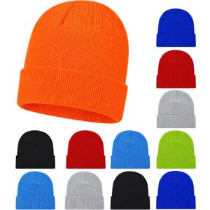 Kids Winter Beanies, 12 Pack Warm Cold Weather Hats Boys Girls Children