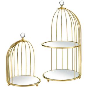 UPGENT Cosmetic Skincare Organisers Bathroom Countertop Storage Box Bird Cage Shape Desktop Skin Care Products Dressing Table Storage Rack Counter Storage Rack Cosmetic Organiz