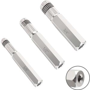 2026 Upgrade 3-Piece Internal Pipe Wrench Set, Pipe Nipple Extractor Set with Bottom Hex Notch, 3/8", 1/2" and 3/4" Pipe Capacity, Perfect for Allen Wrench Tools, Easy Internal Grip to Extract Nipples