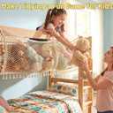 Ofiray-home Stuffed Animal Hammock, Bedside Stuffed Animal Storage Net Corner - Kids Nursery Wall Bedroom Home Decor, Cotton Bedside Toy Organizer Net with Tether, Stretches up to 47.25 In, Beige