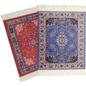 Rug Mouse Pad, 2 Pack Woven Rug Bohemian Style Carpet Mouse Pad for Table Dcor (wind)