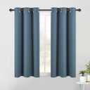 NICETOWN Modern Blackout Curtains Noise Reducing, Smoky Blue, 2 Panels, W42 x L54, Thermal Insulated and Privacy Room Darkening Drape Panels for Boy's Guest Room Door Small Short Window