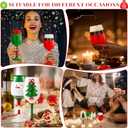 4 Pcs Christmas Wine Glasses 16.8 Oz Set Santa Belt Snowman Drinking Goblets Cups Xmas Hand Painted Wine Cup for Home Bar Diner Birthday Wedding Christmas Party Favors