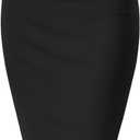 Hybrid & Company Women's Premium Nylon Ponte Stretch High Waist Pencil Suit Skirt Below Knee (Medium, 1073t-black)