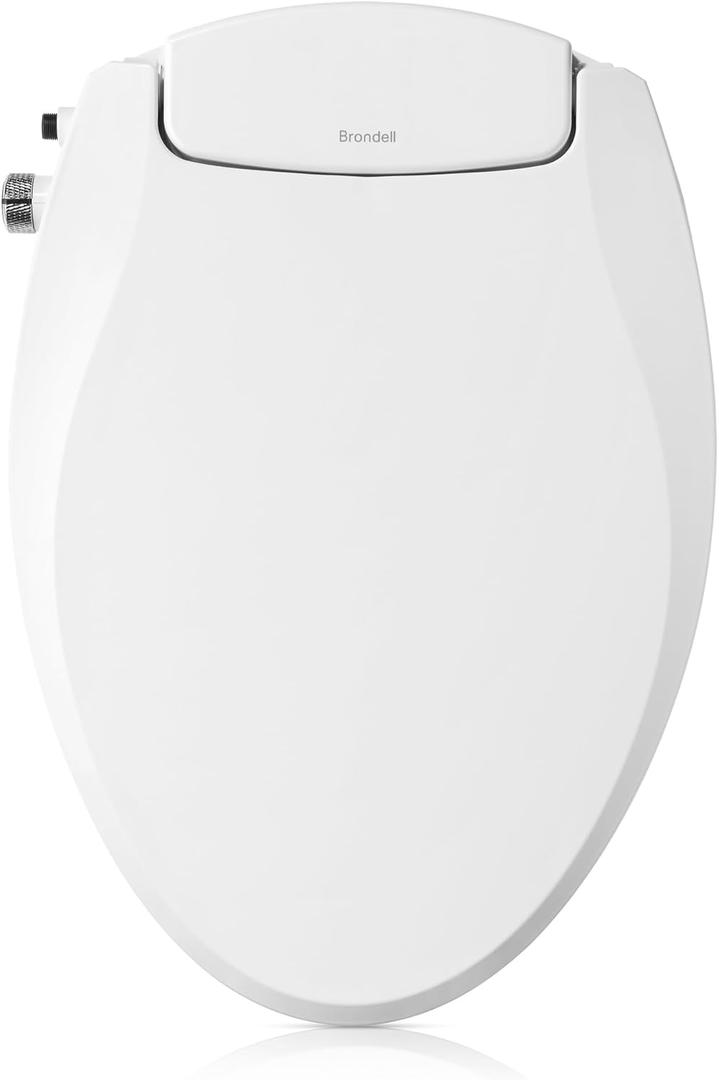 Brondell Swash Ecoseat Non-Electric Bidet Toilet Seat, White - Dual Nozzle System, Ambient Water Temperature - Bidet with Easy Installation (Elongated)