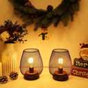 NEEDOMO 2 Pack Battery Operated Lamp Outdoor Table Lantern, LED Table Lantern with Timer Mode, Vintage Decorative Lights Cordless Lamp Indoor Outdoor Patio Bedroom Living Room with LED Bulb