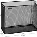 Mind Reader Vertical File Storage, Desktop Organizer, Hanging Files, Office, Metal Mesh, 12.25"L x 5.5"W x 10"H, Black