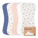 Organic Burp Cloths Baby Boy & Girl - 5-Pack Super Absorbent Cotton Burping Cloths for Babies, Soft & Plush Newborn Spit Up Rags, Infant Towels for Milk Spit Up, Unisex, Large 21" x 10" (Marine Muse)