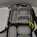 Bento Lunch Box for Kids with 12oz Soup Thermo Leak-Proof Lunch Food Container with 5 Compartment Thermo Hot Food Jar and Insulated Lunch Bag for Kid Toddler Girls Boys to School (Black - Gamepad)