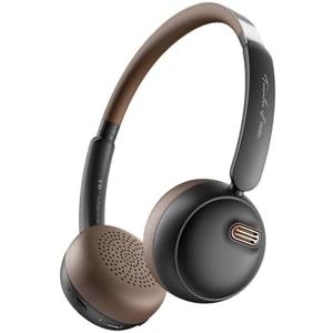 FINGERTIME Retro Headphones, Old School Style, Hybrid Active Noise Cancelling, On-Ear Design with Bluetooth V5.4, Up to 60 Hours of Playtime, Built-in Microphone for Seamless Calls (Black)