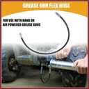 2pcs 28 Inch Universal 1/8" NPT Grease Gun Flex Hose - Trailer Flex Grease Hose Extension Non-Slip - Metal Black Vehicle Components Replace Parts