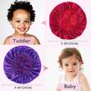 3 Pcs Baby Bonnets for Sleeping,Silk Sleep Cap for Baby Girls and Boys (One Size, A3-black,blue,burgundy)