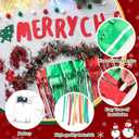 119 Pcs LED Christmas Parade Float Large Car Decoration Kit Colored Light String Christmas Decoration Flag Float Rain Curtain Colored Crepe Paper Balloon for Trailer Parade Party Decor