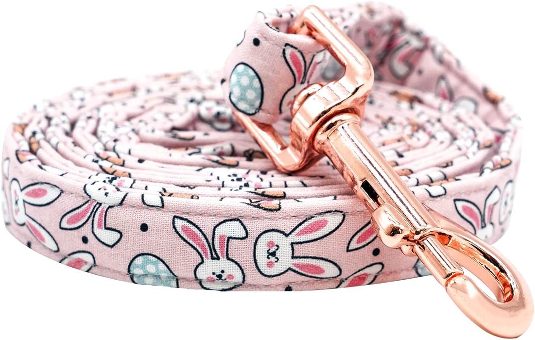 Elegant little tail Dog Leash, Dog Collar with Leash, Strong Dog Leashes Soft Cotton Handle Leash Holiday Durable Pet Leashes for Small Medium Large Dogs (Medium (Pack of 1), Bunny Pink)