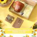 Didaey 5 Pcs Personalized Teacher Appreciation Gifts for Women Sunflower Graduation Gifts Thank You for Helping Me Grow Sunflower Doll Gardener Coffee Mug Bracelet Keychain