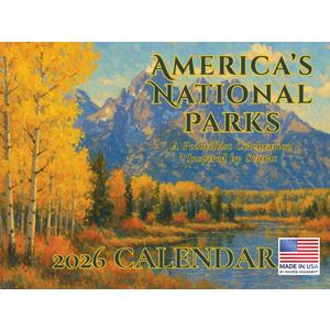 National Park Calendar 2026 Monthly Wall Calender 12 Month National Parks Gifts Pointillist Art Style | American Made In The USA