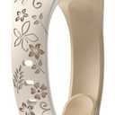 18mm Floral Engraved Slim Silicone Watch Bands Compatible with Garmin Venu 3s/Venu 4 41mm/Vivoactive 4s/ Venu 2s/ Vivomove 3s /Forerunner 255S/265S, Cute Flower Thin Soft Strap Wristband for Women Men