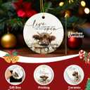 Highland Cow Ornaments, Rustic Farmhouse Highland Cow Hanging Ornaments for Christmas Tree Party Holiday Decorations, Live Like Someone Left The Gate Open Wildflower Ceramic Ornament Decor