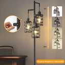 Oneach 70" Industrial Floor Lamp, Stepless Dimmable Standing Lamp with 3 Bulbs, Farmhouse Corner Standing Tree Lamp for Living Room, Tall Lamps for Bedroom, Office, Study Room, Dining Room, Black