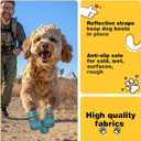 Hcpet Dog Shoes for Dogs, Dog Booties for Dogs, Anti-Slip Dog Boots & Paw Protectors for Hot Pavement Winter Snow Hiking with Reflective Straps Blue Size 6, 4PCS