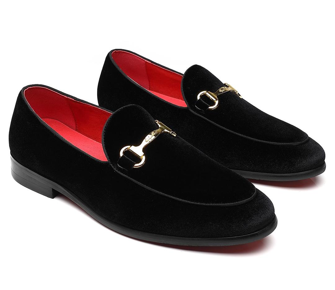 Erphpre Paul Men's Loafers Velvet Fashion Wedding Party Prom Homecoming Shoes Black US 7