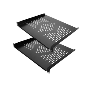 RIVECO 2 PCS 1U Server Rack Shelf 19” Rack-Mount Trays 17 Inches Vented Cantilevers for Server & Network Equipment Mounting, Depth, Black