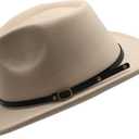 Willheoy Kids Cowboy Hat for Girls Boys Unisex Western Cowgirl Hat with Buckle Belt Wide Brim Fedora Hat Dress Up Costume