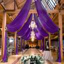MODFUNS Purple Ceiling Drapes for Weddings Arch Drapery Fabric 6 Panels 5x30ft Chiffon Sheer Fabric Draping Tulle Wedding Curtain Drapes Ceiling Panels for Holiday Birthday Ceiling Supplies, 60"W x 360"L